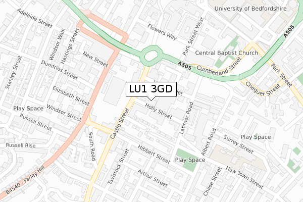 LU1 3GD map - large scale - OS Open Zoomstack (Ordnance Survey)