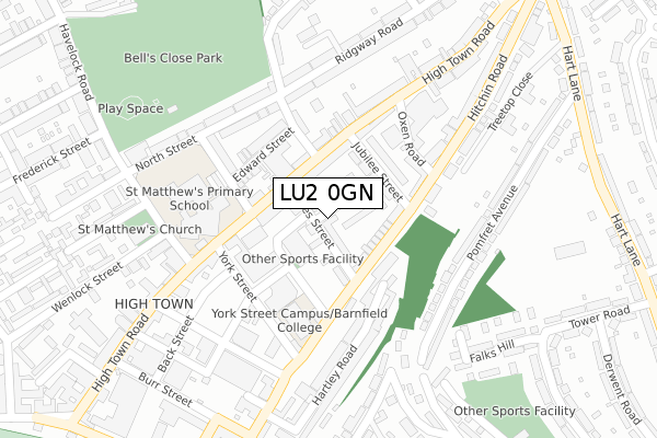 LU2 0GN map - large scale - OS Open Zoomstack (Ordnance Survey)