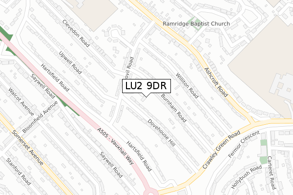 LU2 9DR map - large scale - OS Open Zoomstack (Ordnance Survey)