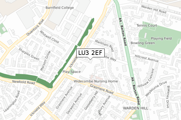 LU3 2EF map - large scale - OS Open Zoomstack (Ordnance Survey)