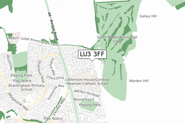 LU3 3FF map - small scale - OS Open Zoomstack (Ordnance Survey)