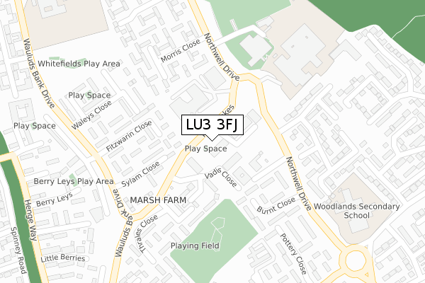 LU3 3FJ map - large scale - OS Open Zoomstack (Ordnance Survey)