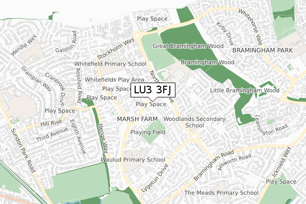 LU3 3FJ map - small scale - OS Open Zoomstack (Ordnance Survey)