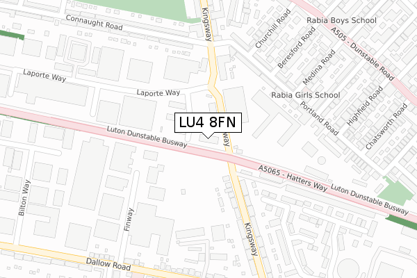 LU4 8FN map - large scale - OS Open Zoomstack (Ordnance Survey)