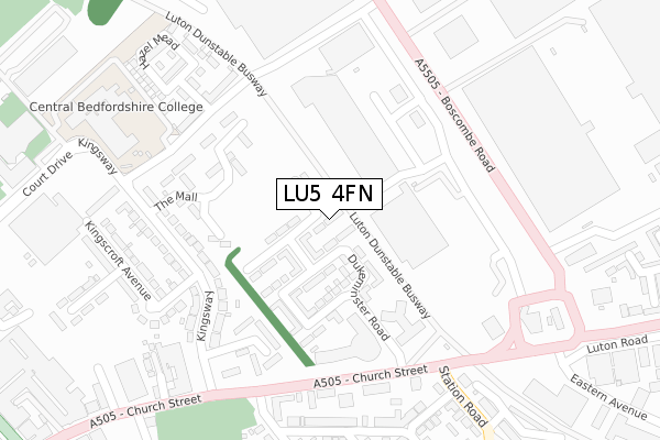 LU5 4FN map - large scale - OS Open Zoomstack (Ordnance Survey)