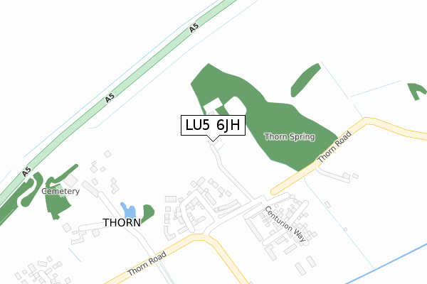 LU5 6JH map - large scale - OS Open Zoomstack (Ordnance Survey)