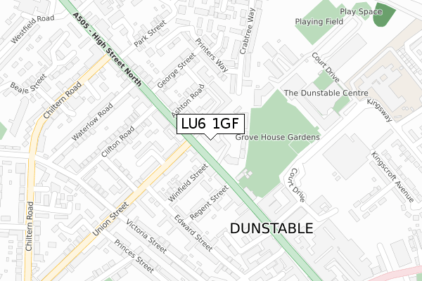 LU6 1GF map - large scale - OS Open Zoomstack (Ordnance Survey)