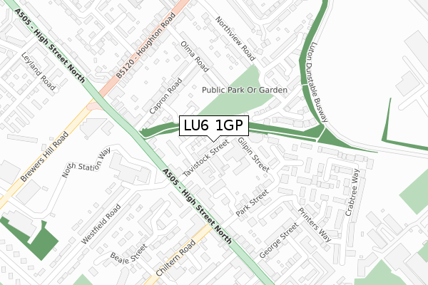 LU6 1GP map - large scale - OS Open Zoomstack (Ordnance Survey)