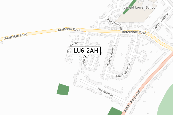 LU6 2AH map - large scale - OS Open Zoomstack (Ordnance Survey)