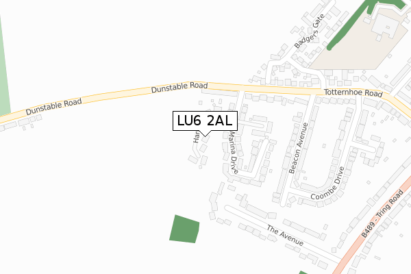 LU6 2AL map - large scale - OS Open Zoomstack (Ordnance Survey)