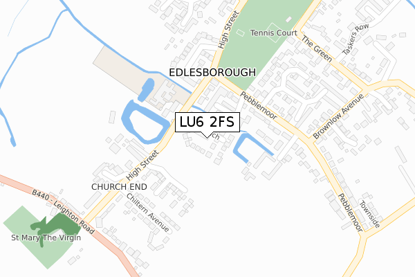 LU6 2FS map - large scale - OS Open Zoomstack (Ordnance Survey)