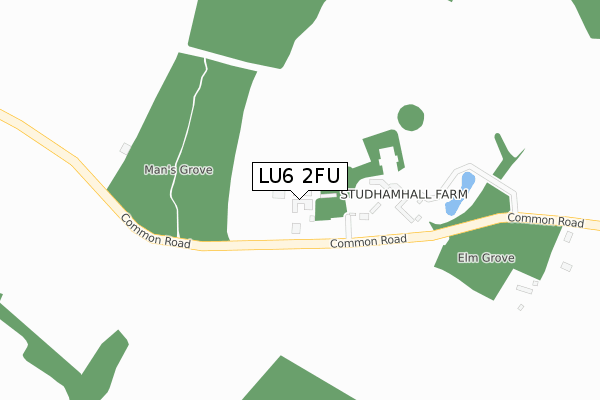 LU6 2FU map - large scale - OS Open Zoomstack (Ordnance Survey)