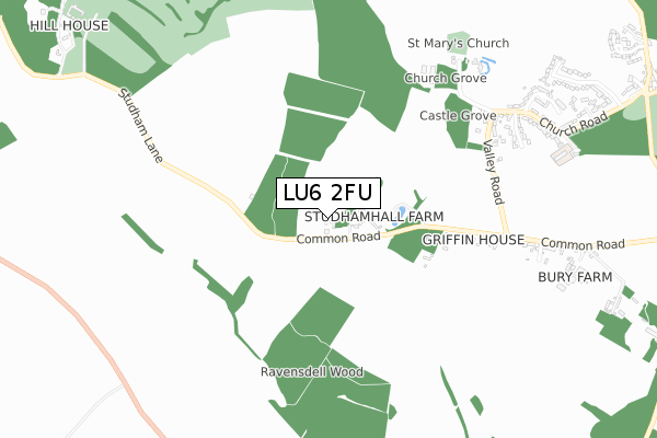 LU6 2FU map - small scale - OS Open Zoomstack (Ordnance Survey)