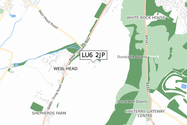 LU6 2JP map - small scale - OS Open Zoomstack (Ordnance Survey)