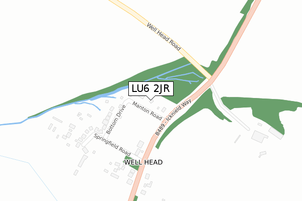 LU6 2JR map - large scale - OS Open Zoomstack (Ordnance Survey)