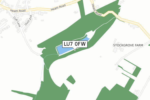 LU7 0FW map - large scale - OS Open Zoomstack (Ordnance Survey)