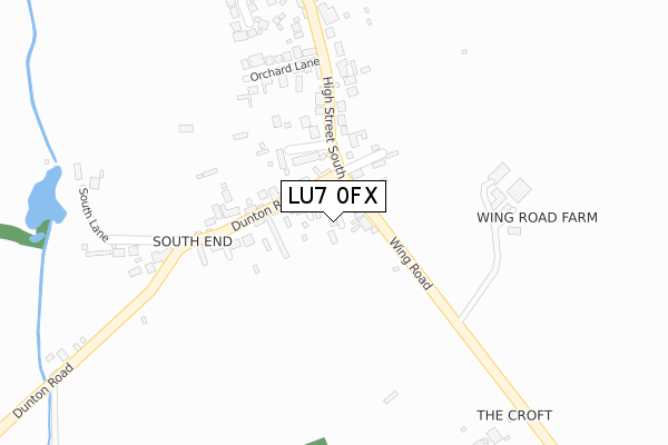 LU7 0FX map - large scale - OS Open Zoomstack (Ordnance Survey)