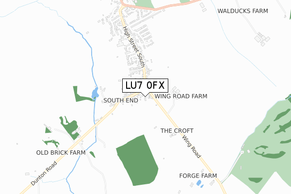 LU7 0FX map - small scale - OS Open Zoomstack (Ordnance Survey)