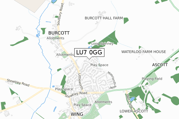 LU7 0GG map - small scale - OS Open Zoomstack (Ordnance Survey)