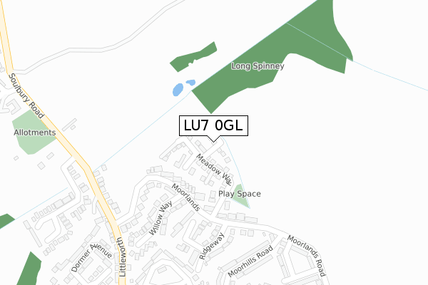 LU7 0GL map - large scale - OS Open Zoomstack (Ordnance Survey)