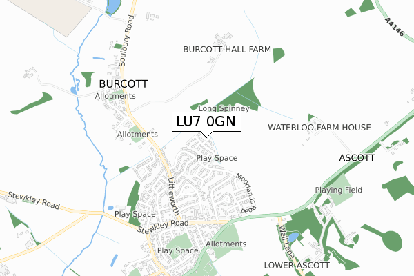 LU7 0GN map - small scale - OS Open Zoomstack (Ordnance Survey)