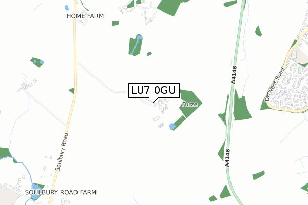 LU7 0GU map - small scale - OS Open Zoomstack (Ordnance Survey)