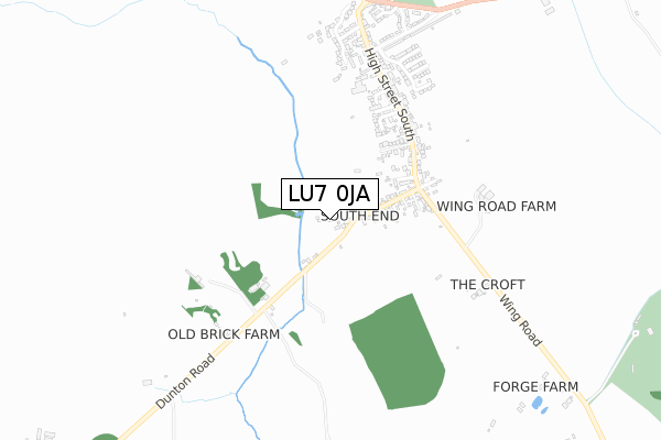 LU7 0JA map - small scale - OS Open Zoomstack (Ordnance Survey)