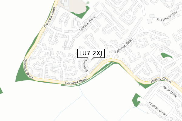LU7 2XJ map - large scale - OS Open Zoomstack (Ordnance Survey)