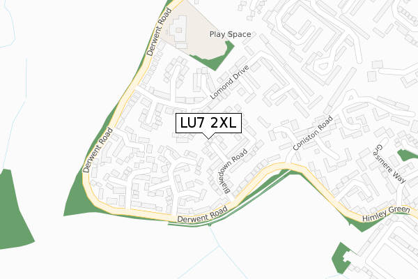 LU7 2XL map - large scale - OS Open Zoomstack (Ordnance Survey)