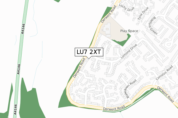 LU7 2XT map - large scale - OS Open Zoomstack (Ordnance Survey)