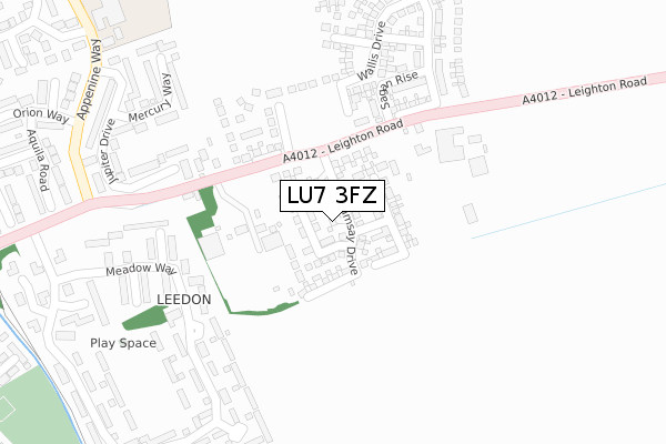 LU7 3FZ map - large scale - OS Open Zoomstack (Ordnance Survey)