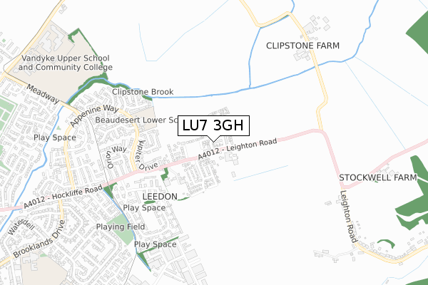 LU7 3GH map - small scale - OS Open Zoomstack (Ordnance Survey)