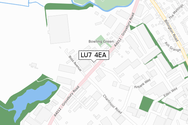 LU7 4EA map - large scale - OS Open Zoomstack (Ordnance Survey)