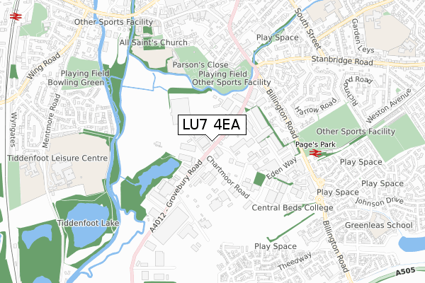 LU7 4EA map - small scale - OS Open Zoomstack (Ordnance Survey)