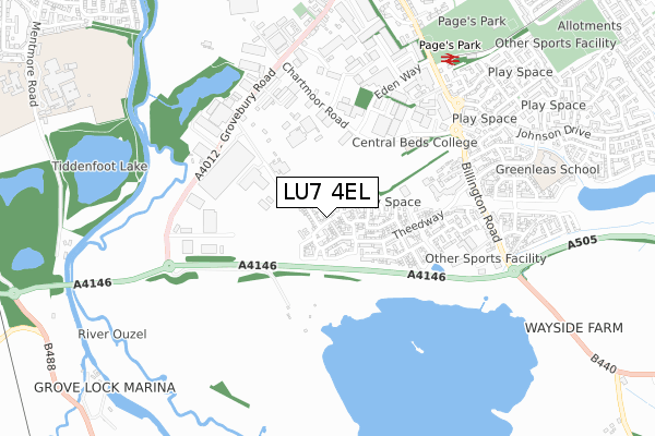 LU7 4EL map - small scale - OS Open Zoomstack (Ordnance Survey)