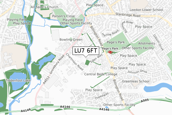 LU7 6FT map - small scale - OS Open Zoomstack (Ordnance Survey)