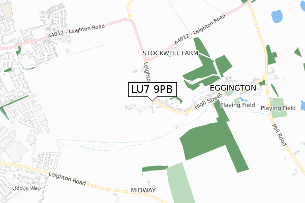 LU7 9PB map - small scale - OS Open Zoomstack (Ordnance Survey)