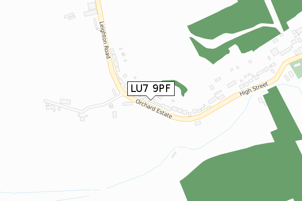 LU7 9PF map - large scale - OS Open Zoomstack (Ordnance Survey)