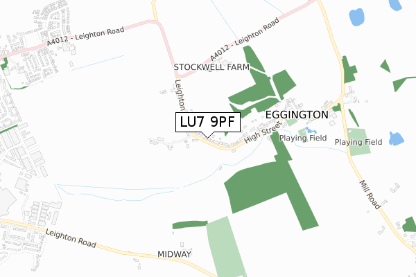 LU7 9PF map - small scale - OS Open Zoomstack (Ordnance Survey)