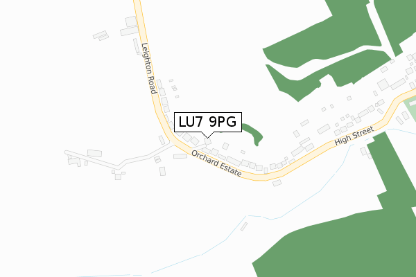 LU7 9PG map - large scale - OS Open Zoomstack (Ordnance Survey)