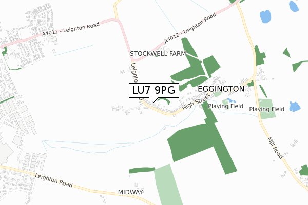 LU7 9PG map - small scale - OS Open Zoomstack (Ordnance Survey)