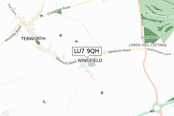 LU7 9QH map - small scale - OS Open Zoomstack (Ordnance Survey)