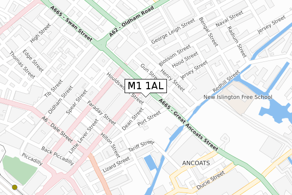 M1 1AL map - large scale - OS Open Zoomstack (Ordnance Survey)