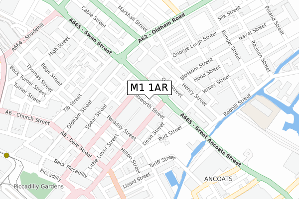 M1 1AR map - large scale - OS Open Zoomstack (Ordnance Survey)