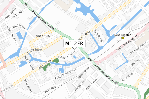 M1 2FR map - large scale - OS Open Zoomstack (Ordnance Survey)