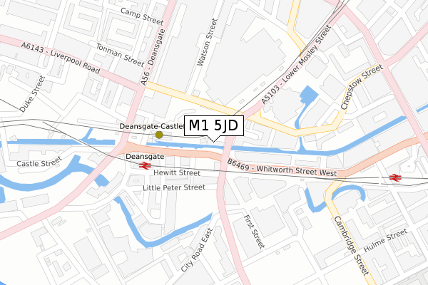 M1 5JD map - large scale - OS Open Zoomstack (Ordnance Survey)