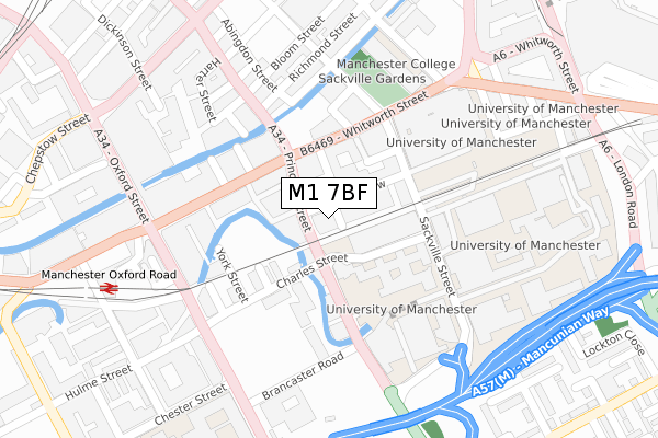 M1 7BF map - large scale - OS Open Zoomstack (Ordnance Survey)