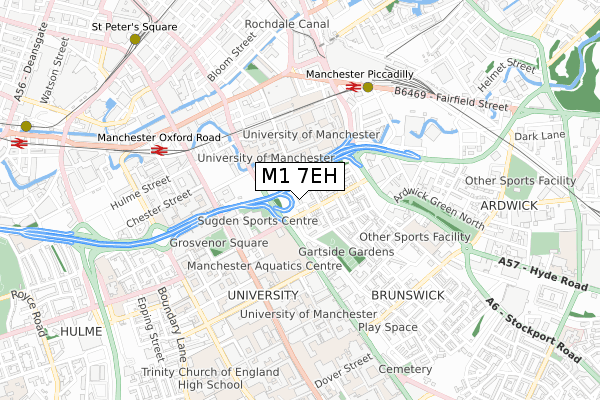 M1 7EH map - small scale - OS Open Zoomstack (Ordnance Survey)