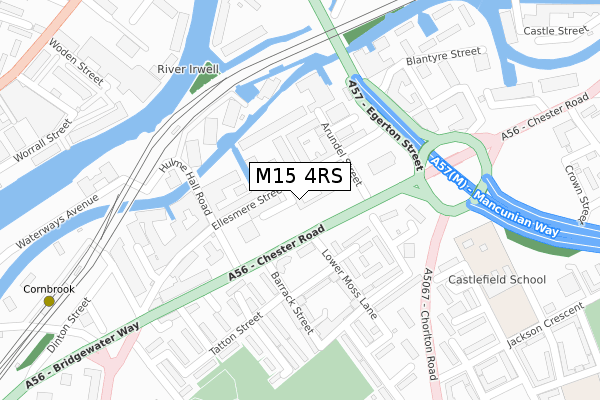 M15 4RS map - large scale - OS Open Zoomstack (Ordnance Survey)