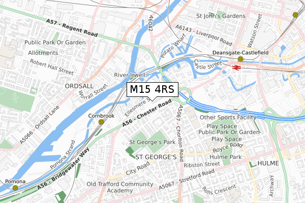 M15 4RS map - small scale - OS Open Zoomstack (Ordnance Survey)